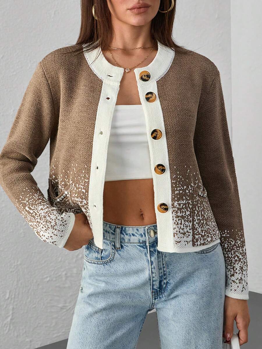 EURMUSE Women Cardigan With Button For Winter,Long Cardigans Woman,Petite Cardigans,Cardigans - Brown - View 1