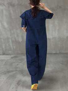 FRIFUL Combinaison en jean pour femmes avec sangles réglables, tenue d'été , volants