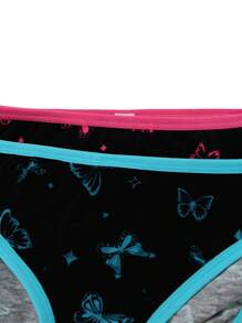 2pcs Colorblock Cotton Bow Print Triangle Panties, Cute Teen Girls Underwear - Multicolor - View 5