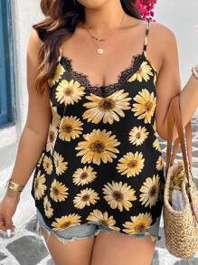 SHEIN VCAY Top/Camiseta sin mangas de moda talla grande, adecuado para el verano
