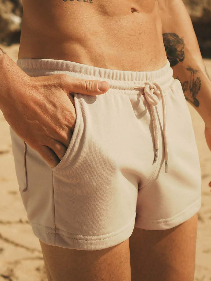 Manfinity BRENVOR Men Drawstring Waist Slant Pocket Jogger Shorts