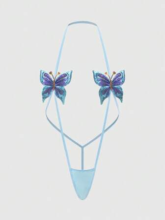 J-Fashion ملابس نسائية جذابة على طراز Y2K لها شكل فراشة مرصعة بالترتر