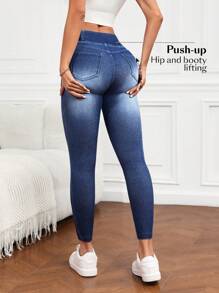 Flexra Jeans casuales y versátiles de cintura elástica y silueta ajustada para mujer