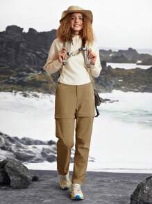 In My Nature Outdoor/Hiking/City Commute Women's Detachable 2-Section Pants - Brown - View 9