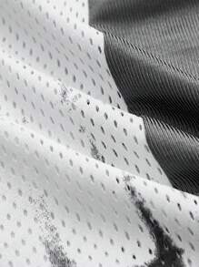 ROMWE MEN Prep 男士夏季休闲撞色印花短袖 T 恤 - 白色 - 查看 4