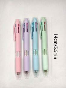 4PCS Pastel Ballpoint Pen Set Refillable Ink Cartridge Smooth Writing Office School Supplies Journaling Note Taking Premium Metal Tip Marker Pens