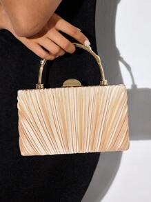 SHEIN BAE 优雅时尚女士褶皱晚宴手提包