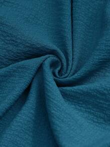 SHEIN LUNE 大码女式纯色圆领无袖带口袋休闲连体衣夏季波西米亚风复古女士夏季服装春假狂欢服装节日春假服装 - 水鴨藍 - 查看 7