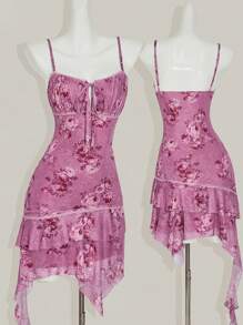 SHEIN ICON Vestido mini estampado para mujer, de moda para el verano - Multicolor - Ver 2