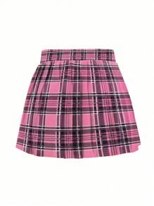 INAWLY 女士格子裙，夏季时尚 - 粉色 - 查看 2