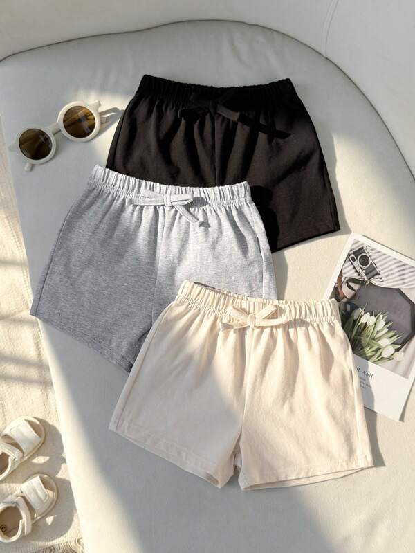 Souflis Souflis 3pcs/Set Infant Basics Black, White & Grey Sports Shorts