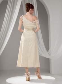 Poshira Spring And Summer Asymmetrical Collar Hem Striped Lace Composite Socialite Daughter Style Is Suitable For Birthday Parties, Ball Gowns And Cocktail Receptions.Graduation Gift Graduation Dress, Women's Fashion Formal Dress, Suspender Summer Dress For Women, Party Dress, Prom Dress