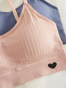 SHEIN 10pcs Cupid Heart Design Girl's Lingerie Set, Spring/Summer - Multicolor - View 5