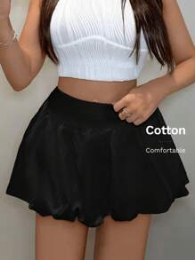 SHEIN SXY 女士性感 A 字形泡泡短裤度假裙 - 黑色 - 查看 5