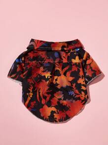 PETSIN 1pc Pet Universal Vacation Floral Print Stylish Breathable Dog Shirt - Multicolor - View 2