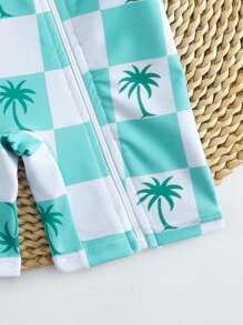 SHEIN 6-9M Baby Boys Long Sleeve Swimsuit, Cute Crab Cartoon Print One-Piece Swimwear - Multicolor - View 5