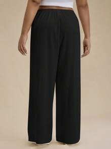 SHEIN Forever 21 Plus Size Casual Solid Color Wide-Leg Pants