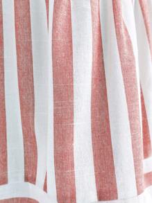 SHEIN VCAY 女式条纹交叉荷叶边下摆细肩带连衣裙