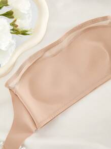 NudeFit 1 pieza Parte superior tipo cami informal con panel de malla y cierre frontal simplificado