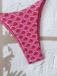 Swim Mod Set de 2 piezas Nuevo bikini de tanga con estampado floral multicolor para mujer, conjunto de traje de baño para playa y resort