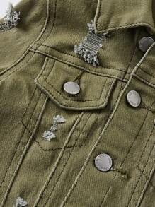 SHEIN Jaqueta jeans casual desgastada para bebê menino