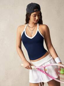 VARSIVA 女式无袖运动背心，修身版型，撞色饰边，夏季
