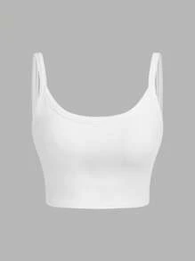 SHEIN VCAY 3pcs/Set Women's Casual Racerback Camisole With Built-In Bra, Black, White, Navy Blue, Suitable For Summer - Multicolor - View 4