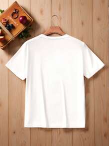 Mulvari T-shirt à col rond blanc polyvalent et décontracté pour femmes, à manches courtes, avec un motif d'étoiles, de lune, de lanternes du Ramadan et un beau motif féminin du Ramadan. T-shirt de Ramadan pour femmes, en tissu polyester doux et chaud, convenant pour sortir, se superposer, le port quotidien, les sorties, le casual, les fêtes et les festivals. - Blanc - Voir 2