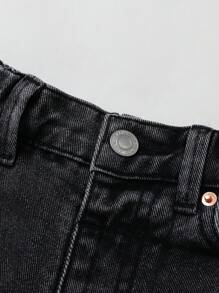 Young Boy Classic All-Match Casual Comfortable Retro Washed Blue Denim 6-Inch Shorts - Grey - View 4