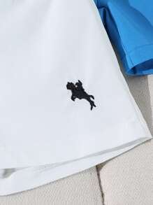 3 Piece Set: 1 Denim Shorts And 2 Casual Shorts For Young Boys, Embroidered Accents, Suitable For Daily Wear, School, Outdoor Activities In Spring/Summer - Multicolor - View 5