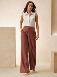 Anewsta Pantaloni versatili e casual moderni di , con effetto lino, adatti per primavera, estate, festival e laurea, per donne