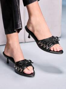 CUCCOO GRLICON Women's High Heel Sandals, Y2K Style, Punk Rock, Biker, Cool Girl, Suitable For Halloween, Christmas, Party - Black - View 5