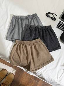 Comfortcana Pantalones cortos casuales de mujer de talla grande con cintura elástica y estampado de flores de nieve, para el verano