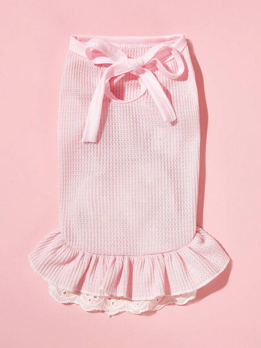 PETSIN 1pc Soft Knit Bowknot Pet Dog Dress, Cute And Sweet, Suitable For All Pets - Multicolor - View 1