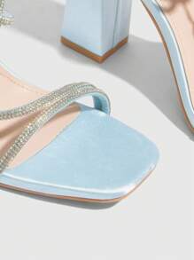 CUCCOO SZL Tacones altos de moda con decoración de strass y diseño de hebilla ajustable para mujer CUCCOO