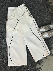 Coolane Kids Tween Girls 春夏街头风格女孩休闲套装，包含 T 恤和阔腿裤 - 白色 - 查看 4