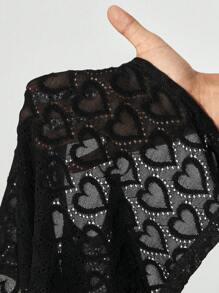 Zolique 度假性感纯色镂空露背挂脖迷你连衣裙 - 黑色 - 查看 8