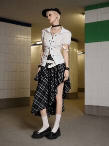 Sugerpunk 女士黑色圆头厚底玛丽珍鞋，坡跟复古前卫装饰秋季鞋，舒适一脚蹬休闲乐福鞋 - 黑色 - 查看 7