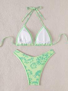Swim Mod Springbreak Vacation Floral Printed Tankini Swimsuit For Summer - Multicolor - View 2