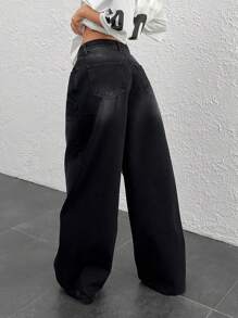 EURMUSE 低腰阔腿休闲牛仔裤，夏季时尚