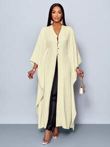 SOLERSUN Women's Loose Solid Color Casual Long Shirt For Summer/Spring - Beige - View 3