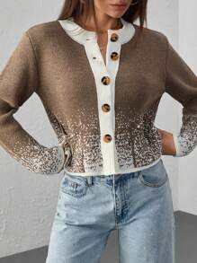 EURMUSE Women Cardigan With Button For Winter,Long Cardigans Woman,Petite Cardigans,Cardigans - Brown - View 3