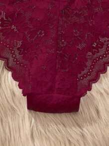 Seamless Lace Trim White Underwear (Thong)