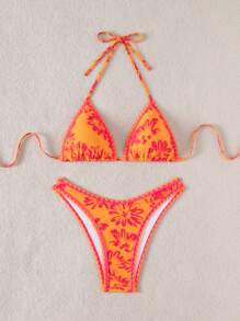 Swim Mod Springbreak Floral Print Tankini Swimsuit For Summer Beach Vacation