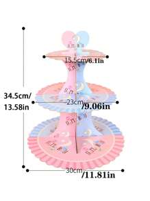 1 pieza Soporte de pastel de cartón de 3 capas para revelación de sexo, Día de San Valentín - Multicolor - Ver 6