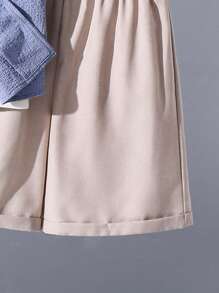 2 paquets de chemise à col bleu et short kaki en tissu texturé rétro, look sportif décontracté pour garçon préadolescent. Ensemble convenant aux tenues d'enfants, vêtements pour garçons en bas âge, retour à l'école. Adapté pour les fêtes d'anniversaire, les soirées, les représentations, les mariages, les baptêmes, les cérémonies d'ouverture. Convient à l'usage quotidien, à l'école, aux voyages, aux sports, au printemps et à l'été. - Bleu azur - Voir 8