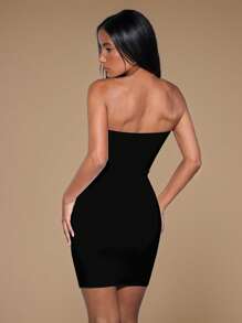 SHEIN BAE Váy ngắn Bandeau in hoa dành cho nữ, phù hợp cho kỳ nghỉ hè trên bãi biển/Váy Phục sinh/Váy thanh lịch cho tiệc tùng/Váy cho nữ Trang phục thanh lịch/Lễ phục sinh/bãi biển dành cho nữ/Trang phục nghỉ mát cho nữ/Váy Phục sinh cho nữ/Váy Phục sinh/Váy thanh lịch cho tiệc tùng/Váy cho nữ Trang phục thanh lịch/Lễ phục sinh/bãi biển dành cho nữ/Trang phục nghỉ mát cho nữ/Váy Phục sinh cho nữ/Váy Tốt nghiệp/Áo ống,Váy mùa hè cho nữ Váy sang trọng - màu đen - Xem 7