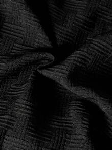 SHEIN 2 件套年轻男孩纯色 Polo 衫和短裤套装，夏季 - 黑色 - 查看 5