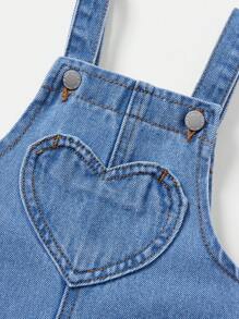 Cozy Pixies Baby Mädchen Herbstkleidung Rüsche Saum Quadratischer Ausschnitt Schleife Vorne Jeans Latzhose Jumpsuit ohne T-Shirt