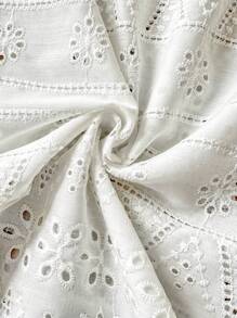 Lunelith SHEIN Lunessa Women's Hollow Embroidery Design Casual Flared Leg Pants Fall Cloth For Women